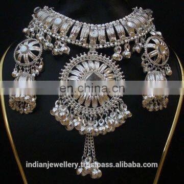 Tribal junk beaded jewelry sets with earrings exporter, tribal jewellery sets manufacturer