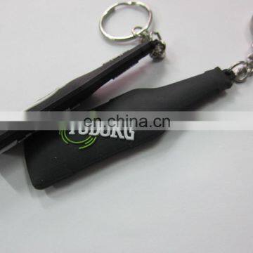 Custom Black Color Soft Rubber Pvc Keychains With Bottle Shape photo-5