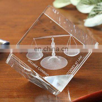 Wedding Favors Crystal 3D Laser Etched Paperweight