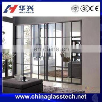 Eco-friendly double glazing tempered glass aluminum profile design almirah sliding door