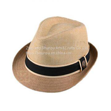 Splicing Paper Straw Fedora Straw Hat