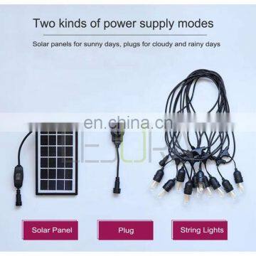 RGB Solar Powered LED String Light 6W With 3V Solar Panel 10pcs Sockects for Home Garden Use photo-3