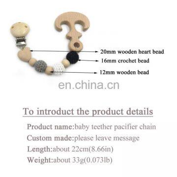 Beach Animal Wooden Pacifier Chain Teething Toy For Babies photo-2