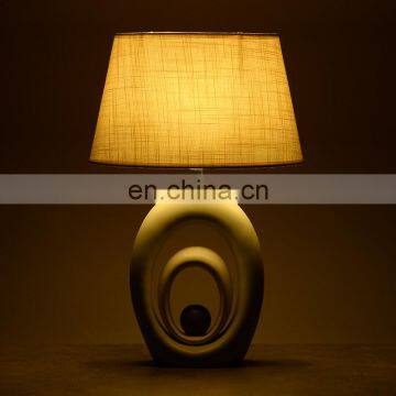 New Design Cheap Custom Logo White Ceramic Modern Table Lamp for Home Decor photo-3