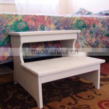 Custom Logo and Color Solid Bedroom Bedside Wooden Chair Step Stool