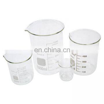 Laboratory usage 5ml-5000ml chemical glass beaker set with guaduation and spout