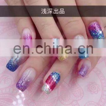 Supper glitter starry gel soak off platinum glitter gel polish diamond cosmetic nail art from Queen shining brand wholesaler