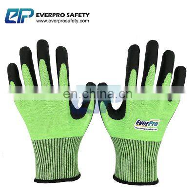 13 Gauge HPPE Anti Cut Resistant Nitrile Coated Micro Foam Grip Gloves