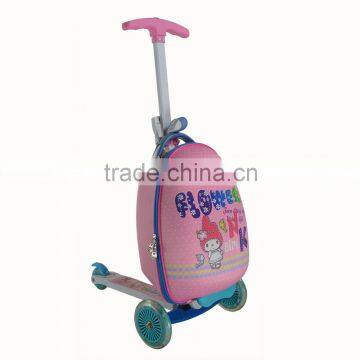 Kids 3 wheel pulling suitcase trolley scooter luggage