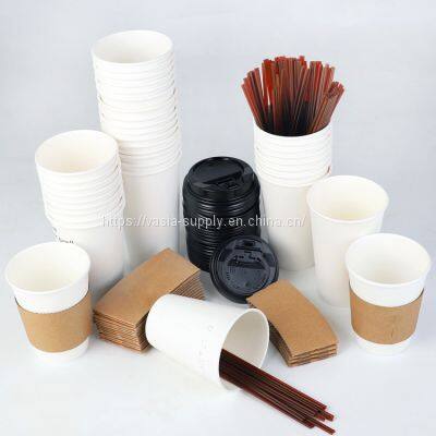 Great for Hot Coffee, Tea, Cold Drinks 8oz disposable single wall Cups for Hot Drinks thick paper wall