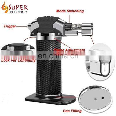 Refillable Adjustable Kitchen Flame Lighter Butane Culinary Torch With Safety Lock for Bake,BBQ(Butane Not Included) photo-5