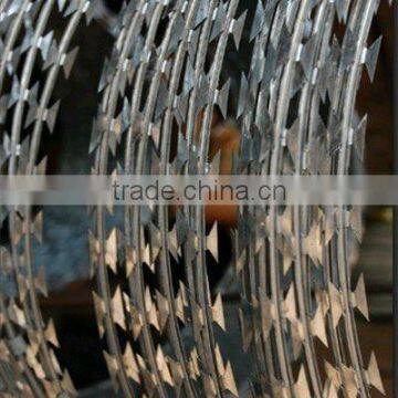 galvanized cross razor wire