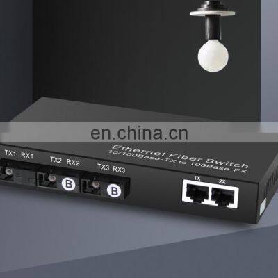10/100M Single Mode 3Fiber +2RJ45 Ethernet Media Converter High Quality photo-2