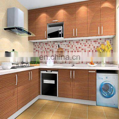 Melamine pre manufactured simple kitchen cabinet design sample