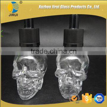 35ml clear color skull shape essential oil bottles with glass dropper