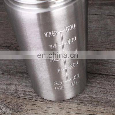 High Quality 500ml 700ml Stainless Steel Protein Shaker Bottle photo-5