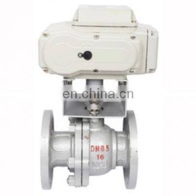 4-20ma 0-10v modulating ball valve DN32 DN50 flange ss304 motorized stainless steel modulating valve