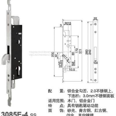 Single Hook Latch Mortise Door Lock 3085mm, With Top and Bottom Pull Bar photo-5