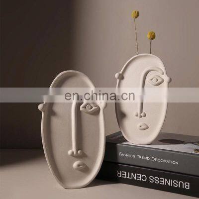 Nordic Abstract Face Vase Ins Wine Cabinet Dining Table Ceramic Porcelain Vases for Home Decor Craft Decoration
