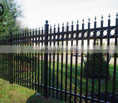 Used Welded Galvanized Black Powder Coating Wrought Iron Fence /Ranch /Garden/Pool Steel Fencing photo-2