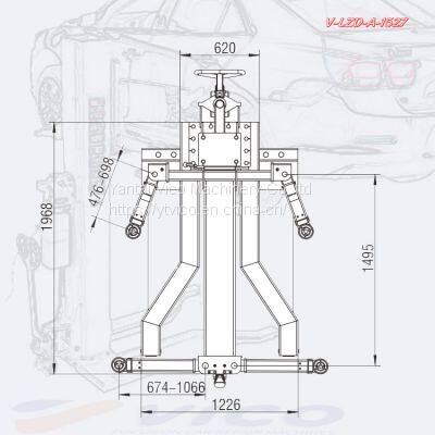 Mobile Hydraulic Single Post Car Lift Machine # V-JZD-A-1527 photo-2