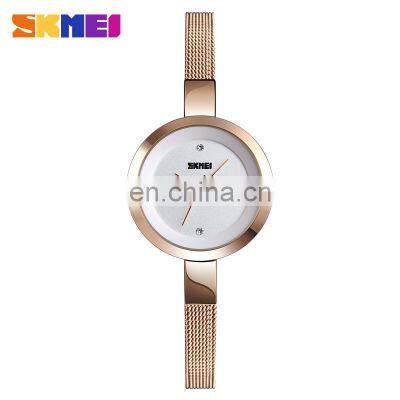 Skmei 1390 Luxury Gold Quartz Movement Stainless Steel Strap 3 ATM Wrist Watch Women Montre Femme photo-4