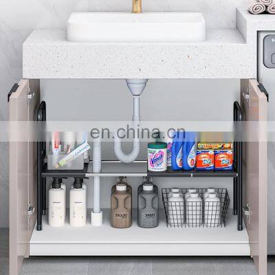 Under Sink Kitchen Rack Expandable Cabinet Shelf Organizer Rack With Removable Panels for Kitchen Bathroom Storage 2-Tier photo-5