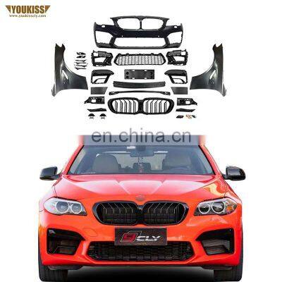 Genuine Car Bumper For 11-17 BMW 5 Series F10 F18 Upgrade 2021 M5 Front Bumper With Grille Fender License Plate Flog Lamp Frame