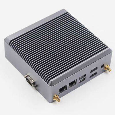 Fanless Compact Mini PC Alder Lake N100 Quad Core 3.4GHz 2*HDMI Dual LAN Rugged Computer for Industrial Control/Home Entertainment