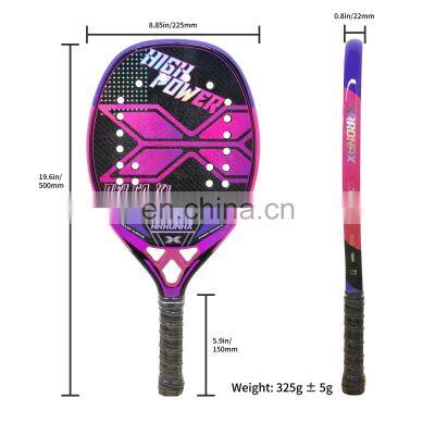 3K Carbon Fiber Rough Surface Beach Tennis Racket with Cover Bag For Adult Senior Player