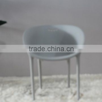 Replica Plastic grey Philippe Starck Soft Egg Chair, Philippe Starck stackable easy chair, soft egg chair garden or dining room