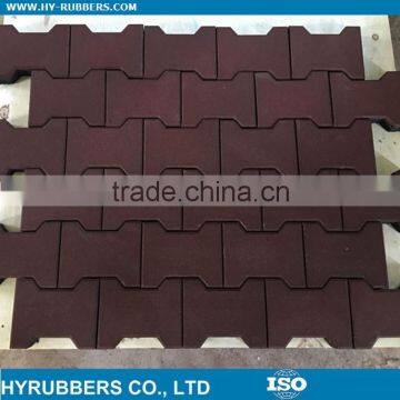 Rubber garage floor tiles interlock dog bone type