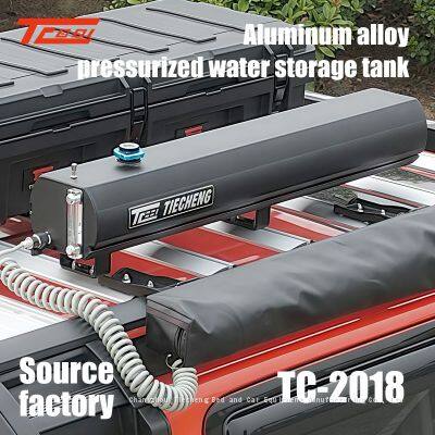 Pressurized car roof water tank, outdoor camping shower, aluminum alloy water storage tank, SUV off-road roof platform universal
