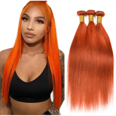 Ginger 350# Прямые прядки из 100% натурального неокрашенного человеческого волос, которые можно окрашивать