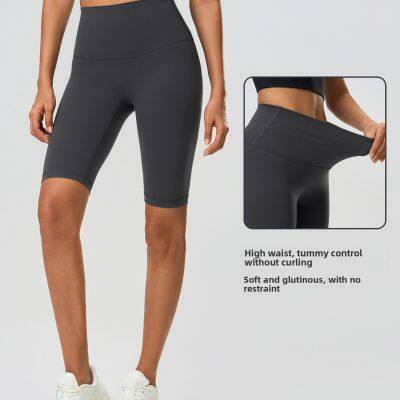 Wholesale High Waist Hip-Lifting Five-Point Yoga Pants For Women High Elasticity Breathable Training Short Sports Cycling Legging for Girl