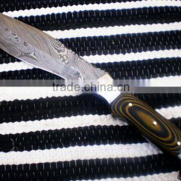 udk h70" custom handmade Damascus hunting knife / TANTO knife with sheet handle