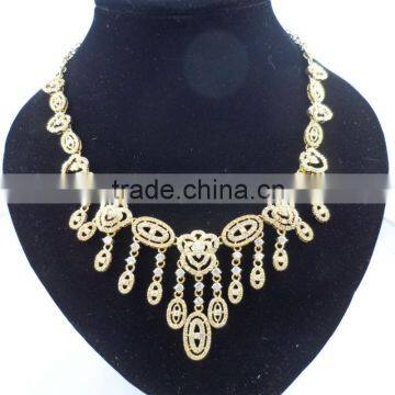 Gold necklace Diamond stones necklace crystal jewelry