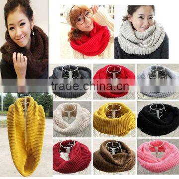 Fashion Lady Warm Keeping Acrylic Winter Circle Loop Scarf