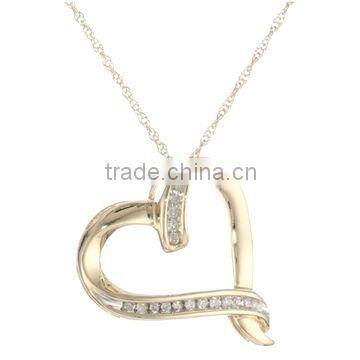 14K Gold Heart Pendant Necklace