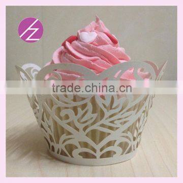 Pretty unique Heart Shaped laser cut cupcake wrappers for Kids Birthday Favors DG-96