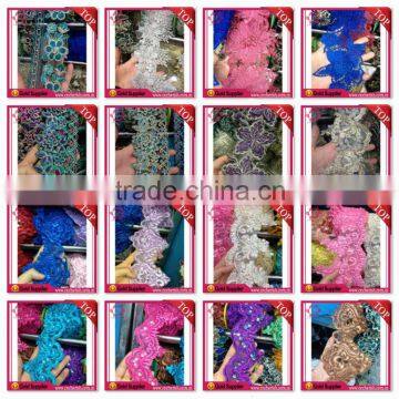 Fashion Guipure Lace Fabric Bridal Sequins French Net for Wedding Decorations photo-4