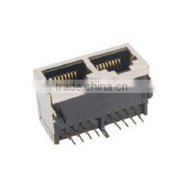 1*2 Ports RJ45 PCB Jack/Socket/Connector