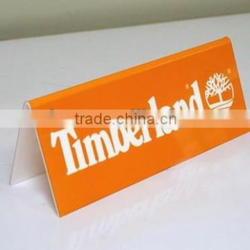 Led acrylic Sign display stand in store or resturant