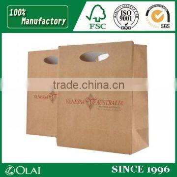 Craft Paper Garment Paper Bag with Die Cut Handle