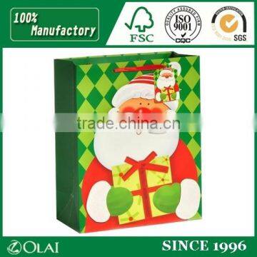 Green Santa Claus Christmas Paper Bag