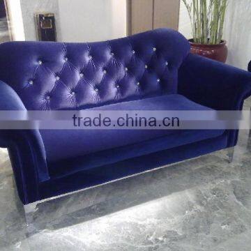 Royal purple silver frame hotel sofa XY3301