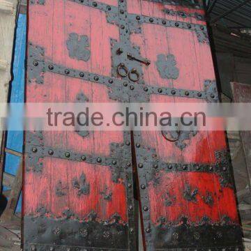 chinese antique red wooden folding doors