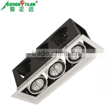 Indoor housing Light Recessed Dimmable 3*18W Led Grille Light