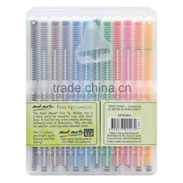 Mont Marte Fine Tip Marker Tri Grip in Case 12pce photo-3