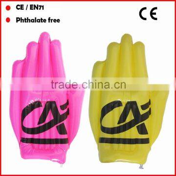 Promotional toys inflatable hand with CA logo for football clubs